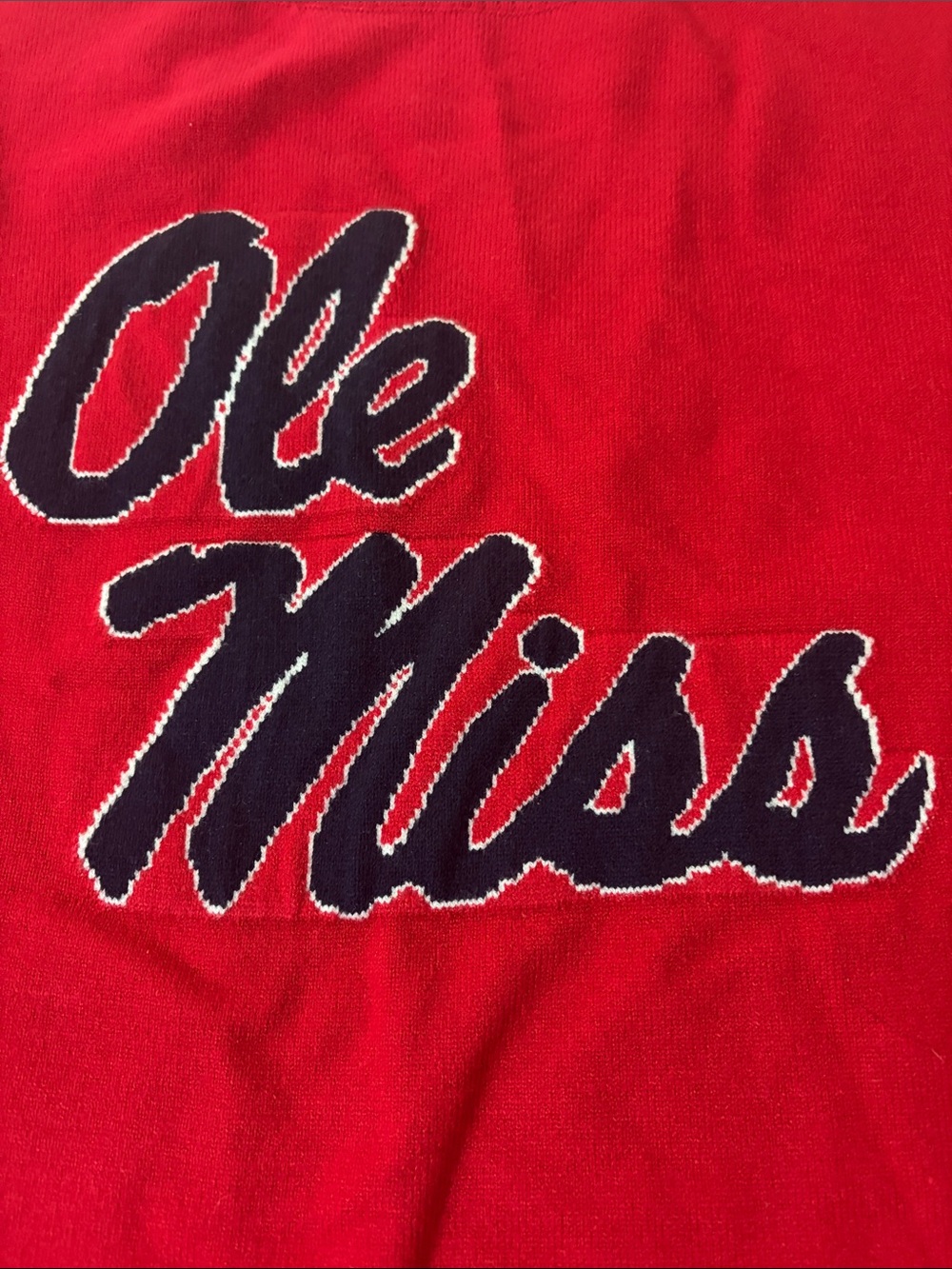 Ole Miss Red Crewneck Knit Sweater - Picture 3 of 10
